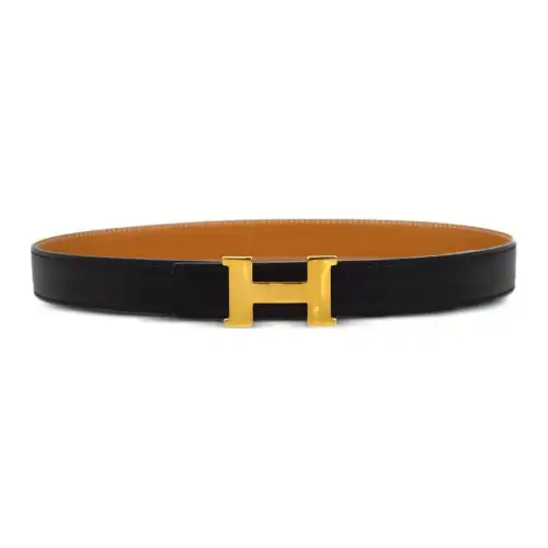 HERMES Calfskin Leather Belts Women's Width 2.3CM