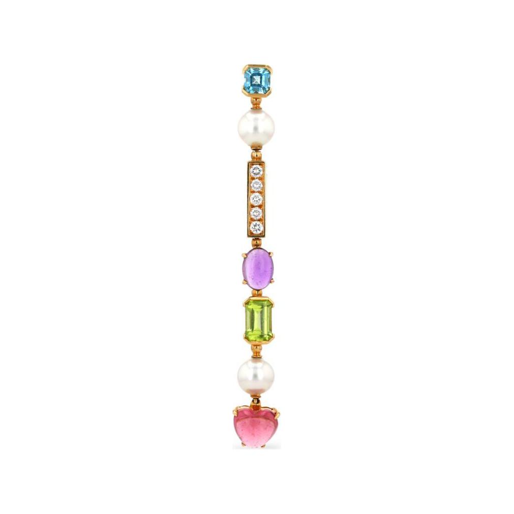 BVLGARI 2010s 18kt Yellow Gold Allegra Multi stone Pendant