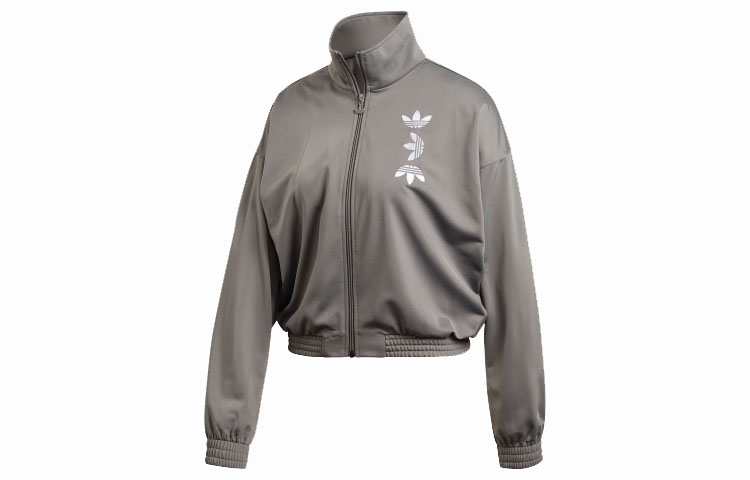 Женская куртка adidas originals logo (серно-серая) — фото 2