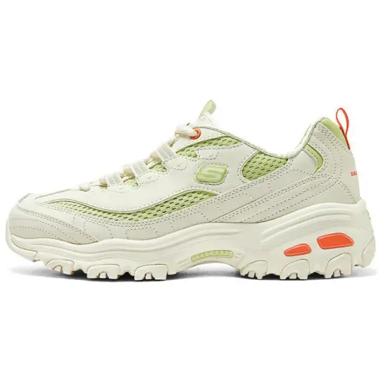 Skechers DLITES Low-Top Casual Shoes Women's Beige Green Orange