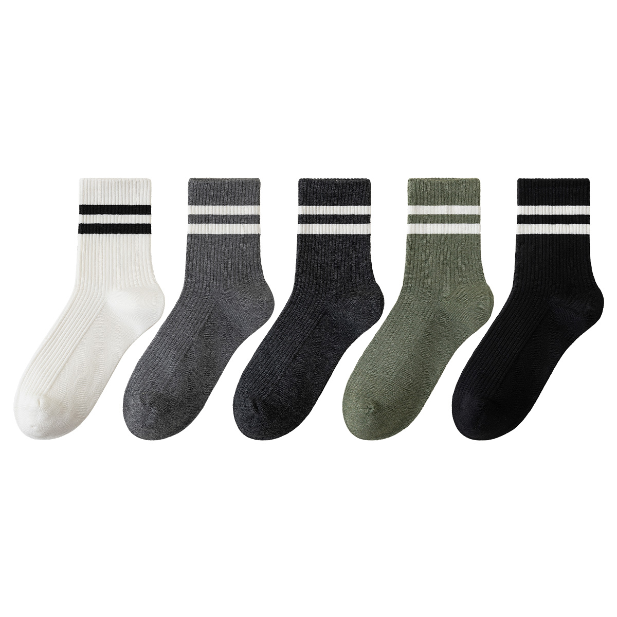 MIIOW Mid-Calf Socks Men’s 5 Pack
