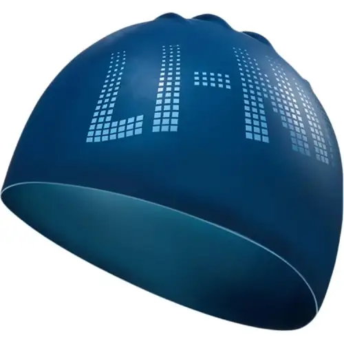 LiNing Li Ning comfortable high elasticity tight fit non-slip waterproof inner swimming cap silicone swimming same style for men and women blue