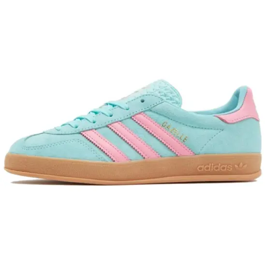 Adidas Originals Gazelle Skateboard Shoes Women's Low-Top Blue Pink/Brown