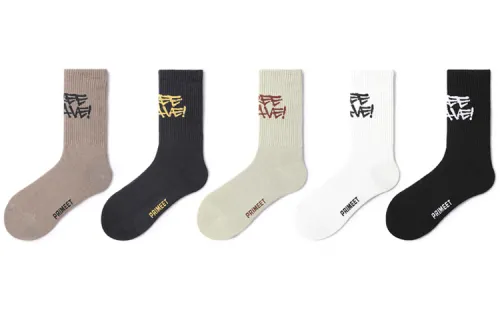 Primeet Paimi graffiti sports mid-calf socks, same style for men and women, 5 pairs