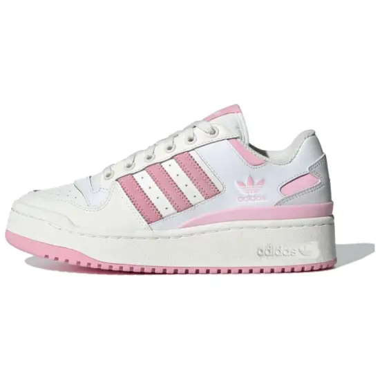 Adidas Originals FORUM BOLD STRIPES Skateboard Shoes Women's Low-Top White Pink