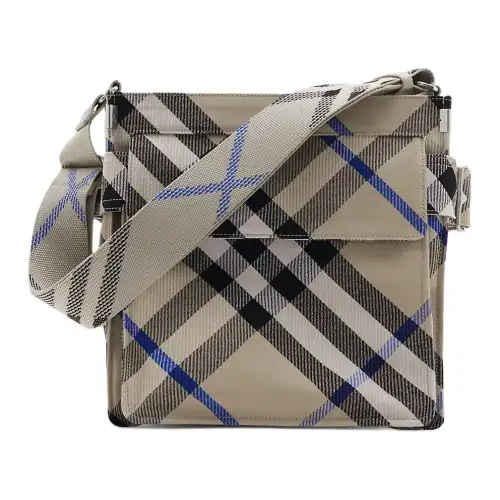 Burberry Cotton Blend Jacquard Crossbody Bag, Shoulder Bag Men's Lichen