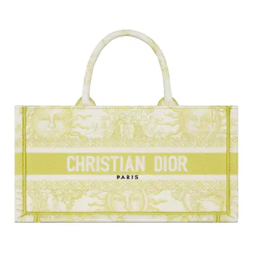 DIOR Dioriviera Embroidery One Shoulder Handbag Women's Lemon