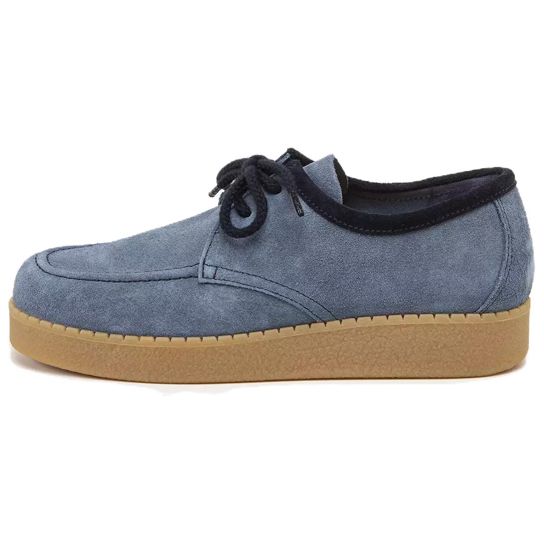 Кожа Леви со шнурками Круглая голова для отдыха обувь мужской стиль голубой