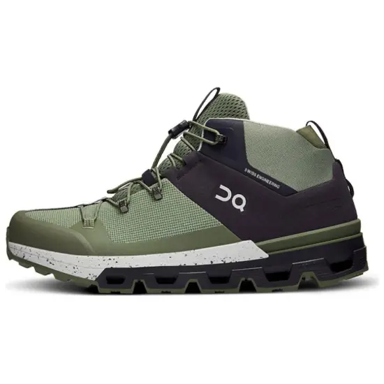 On Slip Resistant Mid Top Outdoor Shoes Men's Black Gray