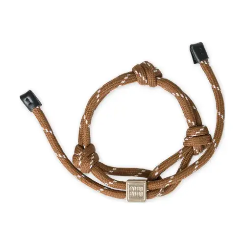 MIU MIU Logo charm Cord Bracelet