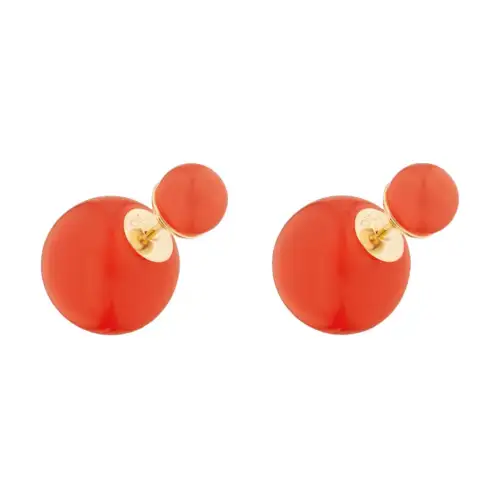 DIOR Metal, Resin Earrings Women's Orange
