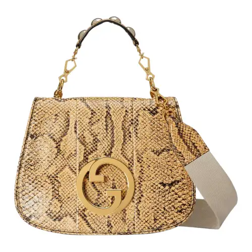 GUCCI Blondie Python Skin Shoulder Bag, Crossbody Bag, Handbag Women's Yellow