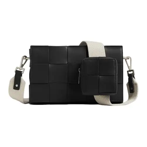 Bottega Veneta CASSETTE Calfskin 2 in 1 Shoulder Bag, Crossbody Bag Medium Men's Black