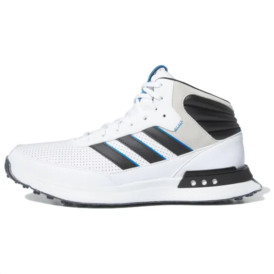 Adidas S2G SPIKELESS MID Anti-Slip Wear-Resistant Mid-Top Golf Shoes Unisex White Black Blue