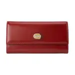 GUCCI Leather Wallet Women's Red