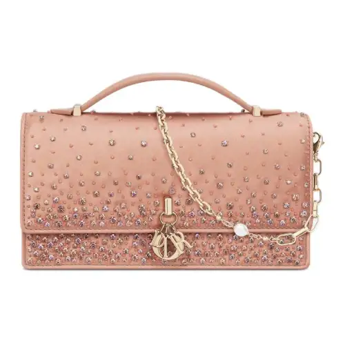 DIOR Satin Thread Portable Crossbody Bag, Shoulder Bag Mini Women's Pink
