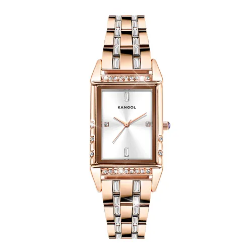 KANGOL Possession Collection Quartz Movement Stainless Steel Watchband Watch Women's Watch White Dial