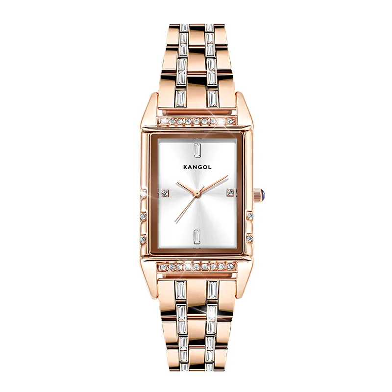 KANGOL Possession Collection Quartz Movement Stainless Steel Watchband Watch Women's Watch White Dial
