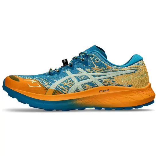Asics FUJI LITE 5 Running Shoes Men Low-Top Cyan Blue/Cool Matcha