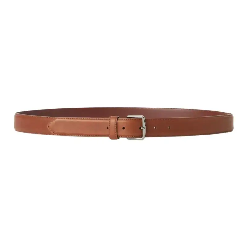 Loro Piana Badge Label Calfskin Leather Belts Men's Brown