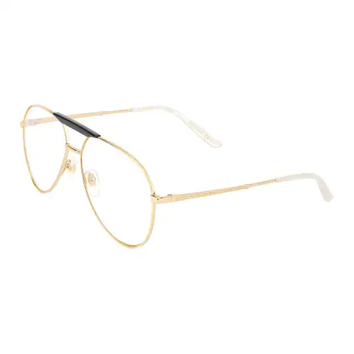 GUCCI Aviator Eyeglass Frames Men's Gold