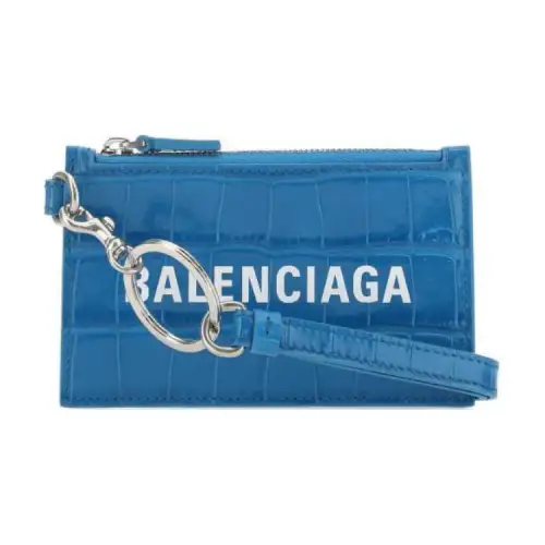 Balenciaga Cow Leather Wallet, Card Holder Unisex Blue