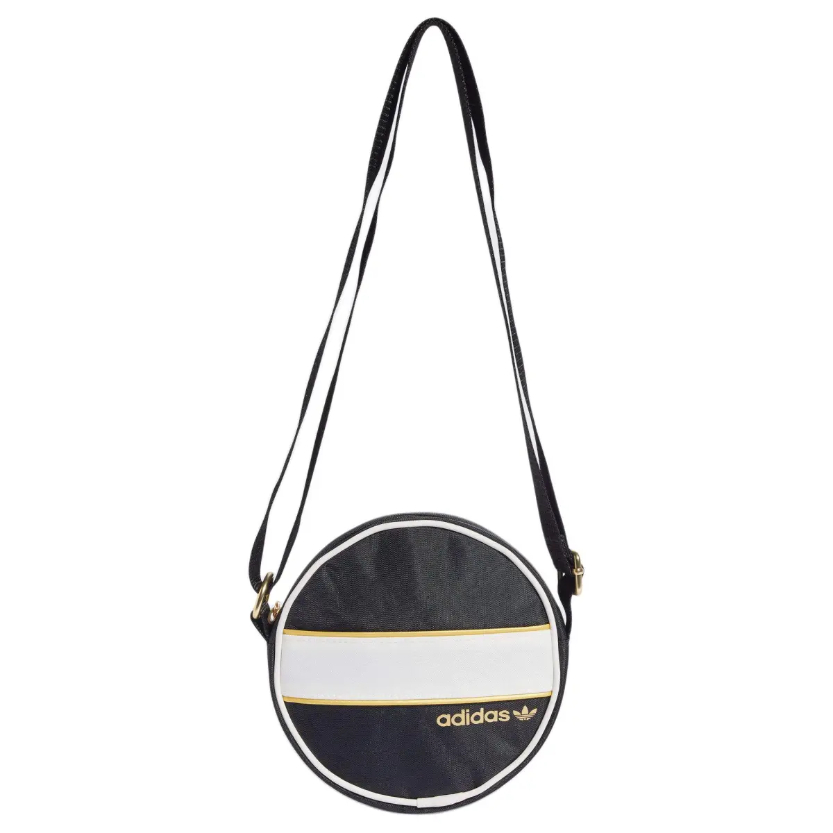 Adidas Originals Polyester With Textile Small Round Bag, Shoulder Bag, Crossbody Bag Regular Unisex Black