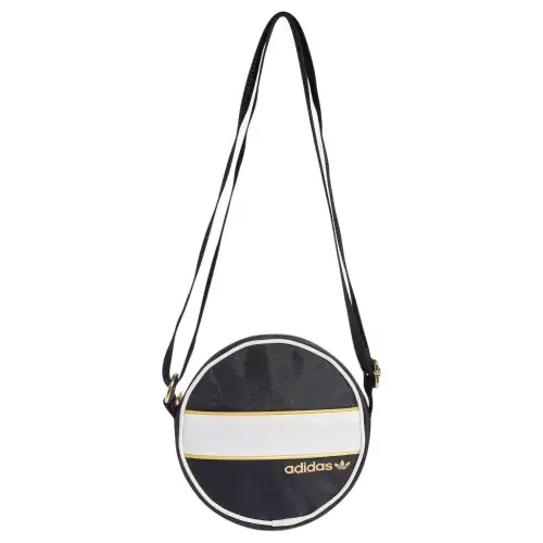 Adidas Originals Polyester With Textile Small Round Bag, Shoulder Bag, Crossbody Bag Regular Unisex Black