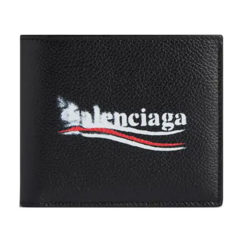 Balenciaga Political Stencil Logo Print Bifold Wallet