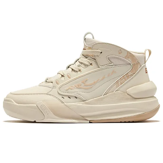 Erke Palace Night Garden 3 Wear-Resistant Slip-Resistant Mid-Top Skateboard Shoes Women's Egg Cream Gray Oat