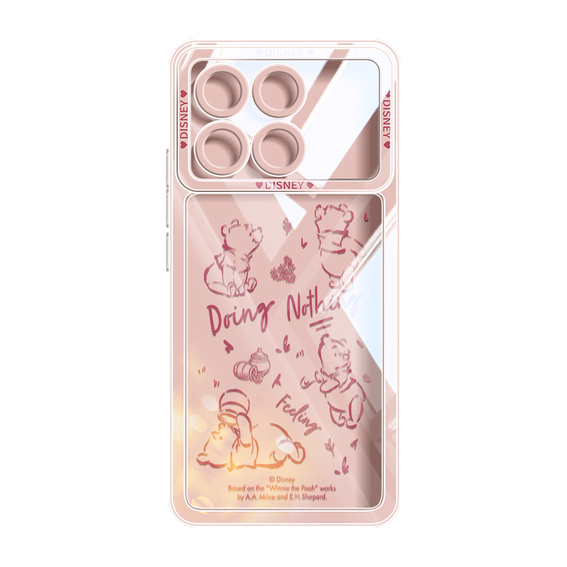 Disney Disney silicone material, fashionable and creative, high-end anti-fall, fully transparent, good-looking, Japanese and Korean ins style, cute mobile phone case, suitable for Xiaomi/Xiaomi Redmi K70/E series, cartoon animation, Winnie the Pooh series