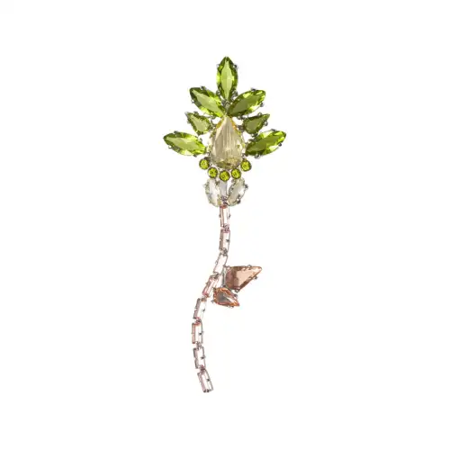 PRADA Crystal Brooches Women's Silver