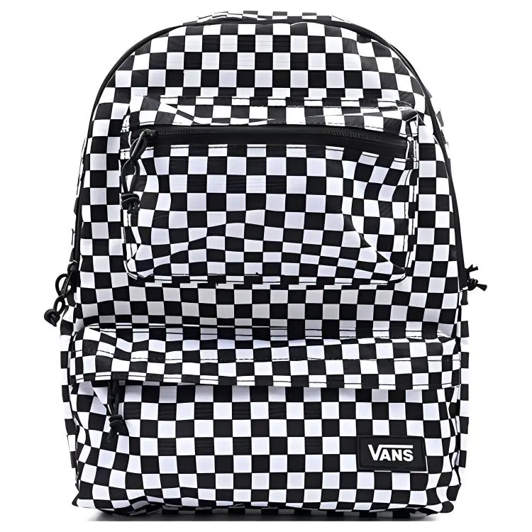 Vans Polyester Backpack Regular Unisex Black White Plaid