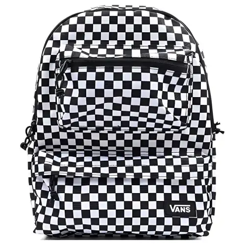 Vans Polyester Backpack Regular Unisex Black White Plaid