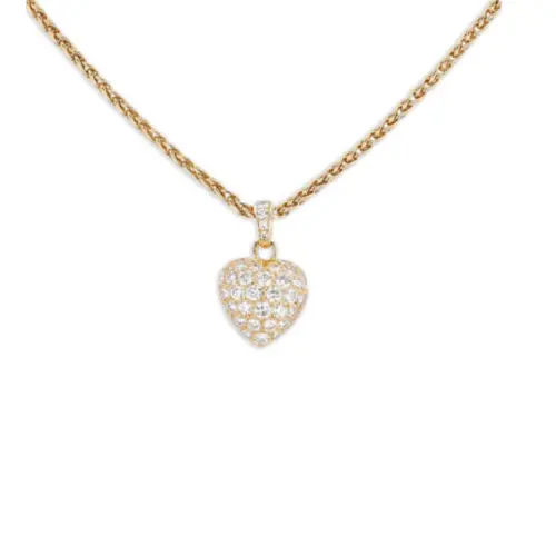 Cartier, design diamond golden pendant for men and women, 19 carat white gold, for beloved