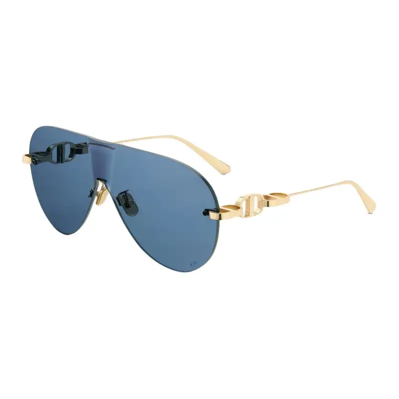DIOR Metal Irregular Shape Sunglasses Women's Gold