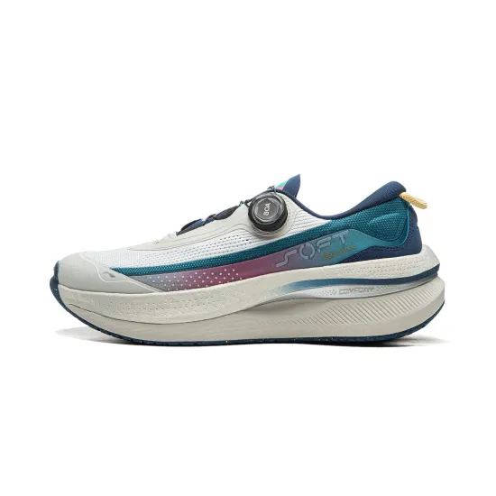 LiNing SOFT GO MAX Cushioning Anti Slip Wear Resistant Breathable Support Rebound Low Top Casual Shoes Men's Green Gray