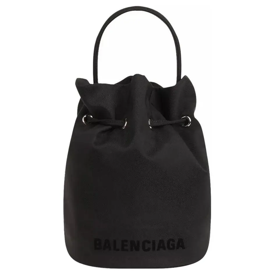 Balenciaga WHEEL Polyamide Bucket Bag, Shoulder Bag, Crossbody Bag, Handbag Extra Small Women's Black
