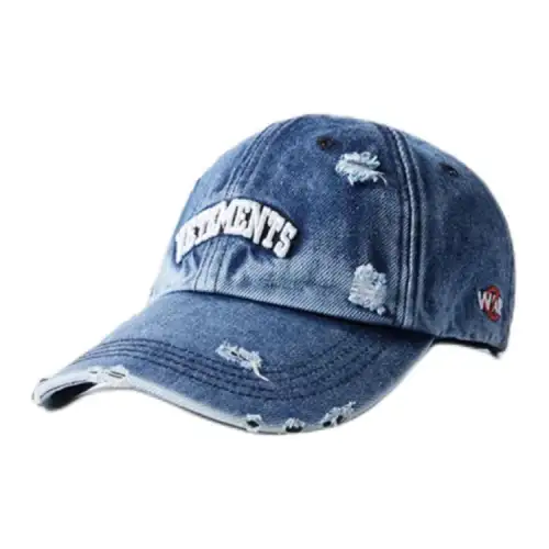 Vetements Cotton Baseball Caps Unisex Denim Blue