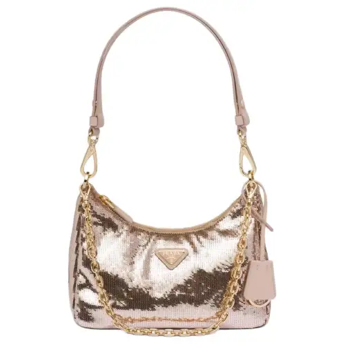 PRADA Fabric With Leather Handbag, Shoulder Bag Women's Pink