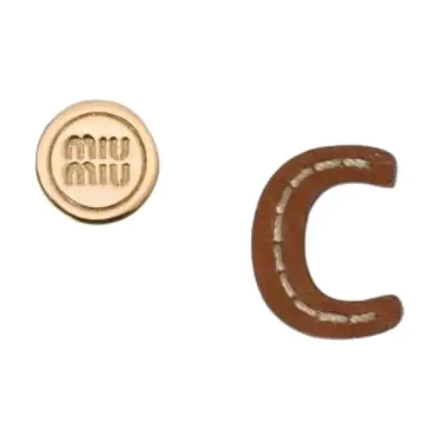 MIU MIU Metal, Leather Earrings Women's Brown