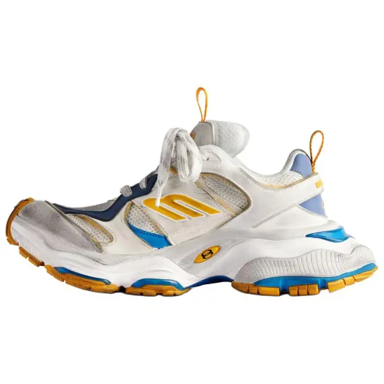 Balenciaga Chunky Sneakers Men Low-Top White Blue Orange