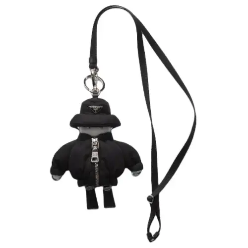 PRADA Recycled Nylon Keychains Women's Black