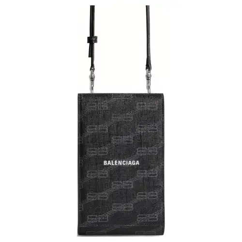 Balenciaga Coated Canvas Shoulder Bag, Crossbody Bag Men's Black
