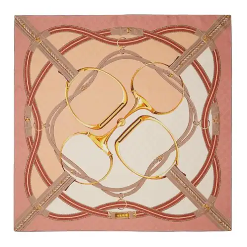 GUCCI Silk Scarves Women's Light Pink