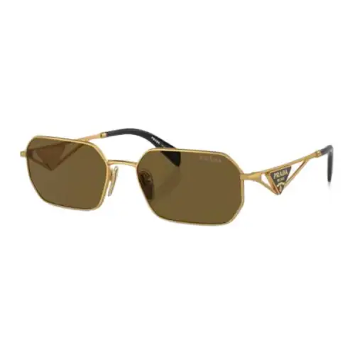 PRADA Metal Irregular Shape Sunglasses Women's Gold