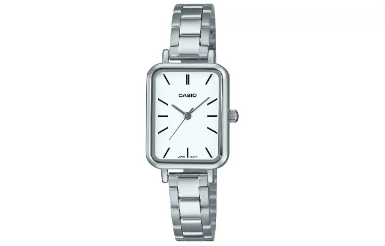 CASIO Exquisite Small Square Water Resistant For Everyday Use Quartz Movement Stainless Steel Strap