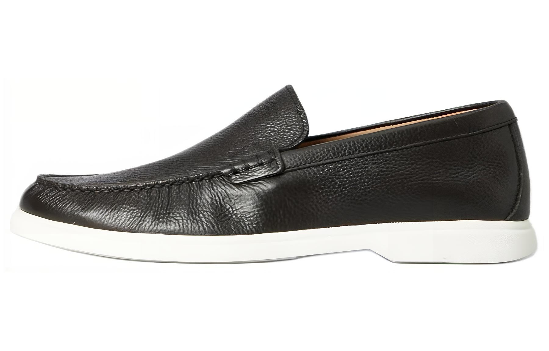 HUGO BOSS Кожа популярный Лефу обувь мужской стиль темно коричневый