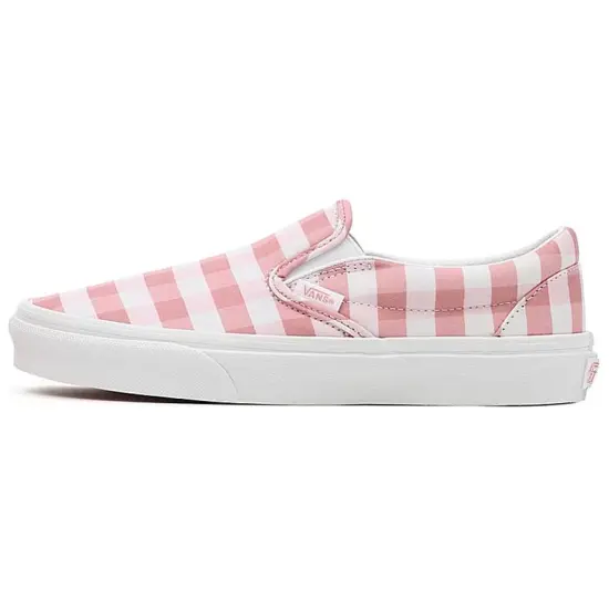 Vans Slip-on Skateboarding Shoes Unisex Low-top Pink/grey/white