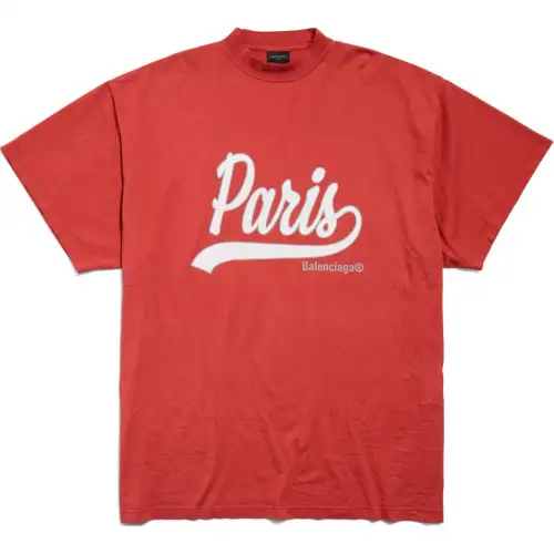 Balenciaga FW24 T Shirt Loose Fit Unisex Faded Red